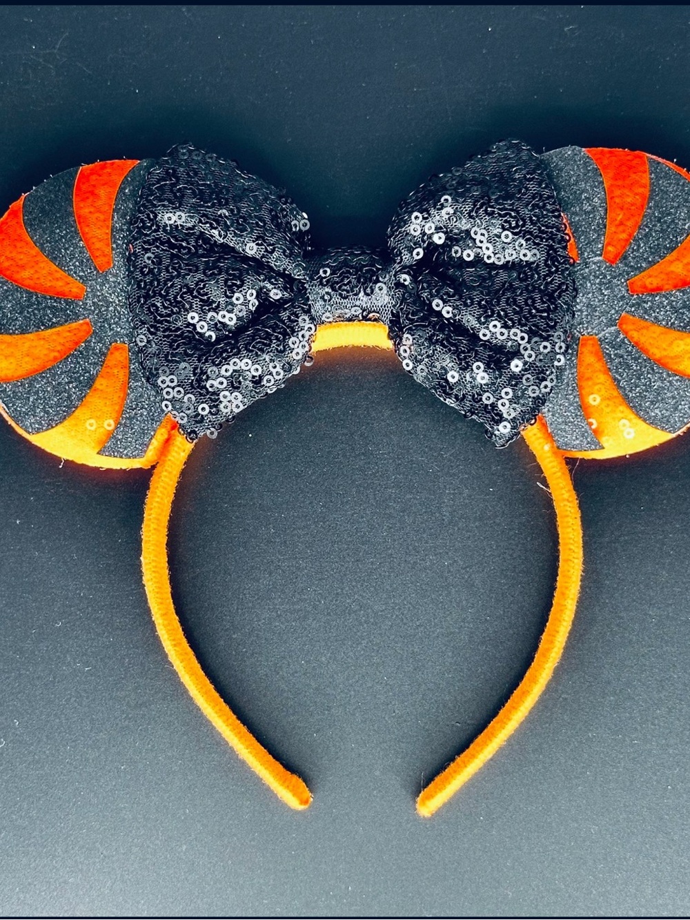 Halloween Orange and Black Swirl Mouse Ears/ Headband